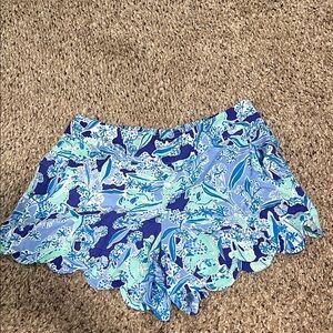 Lilly Pulitzer Blue and Green Floral Shorts